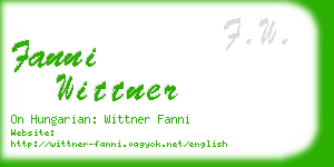 fanni wittner business card